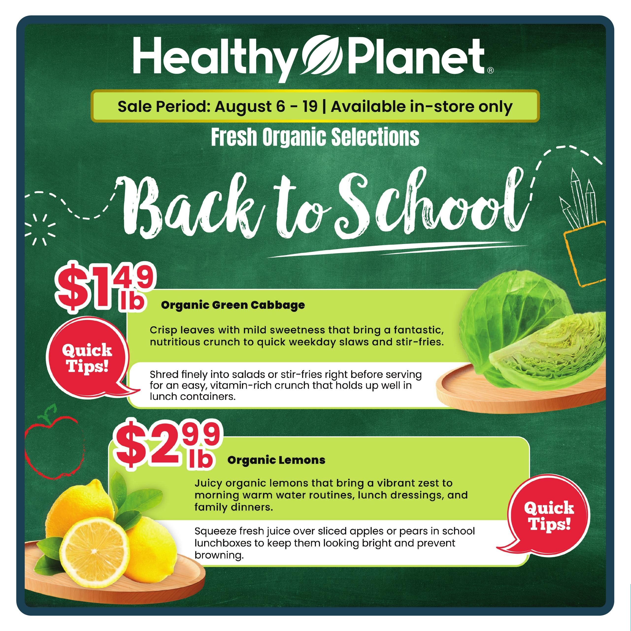 Healthy Planet Flyer August 6 to 19