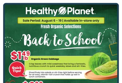 Healthy Planet Flyer August 6 to 19