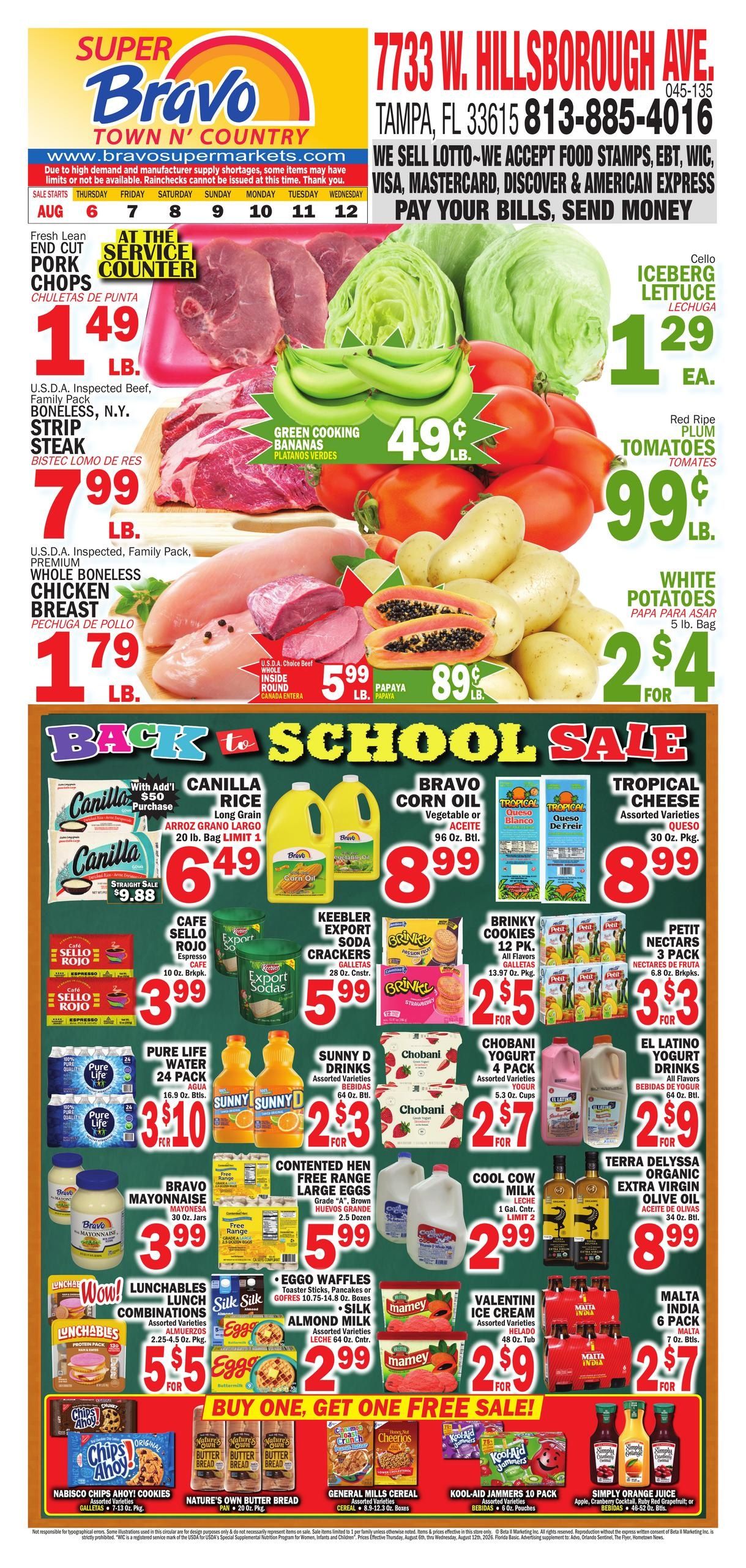 Bravo Supermarket (Clearwater–Largo Area, FL) Bravo Florida Weekly Weekly Ad August 6 - 12, 2026