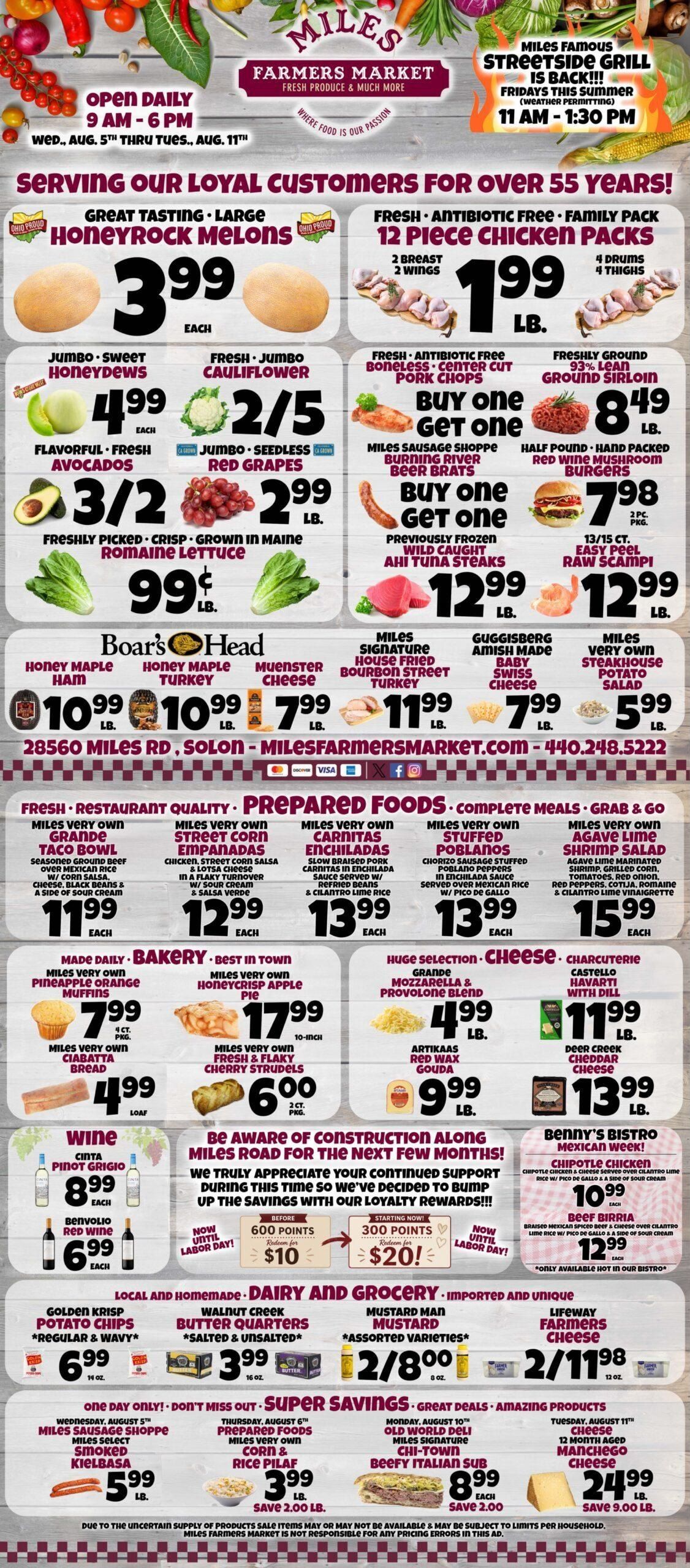 Miles Farmers Market (Cleveland–Chagrin Falls Area, OH) Weekly Ad August 5 - 11, 2026