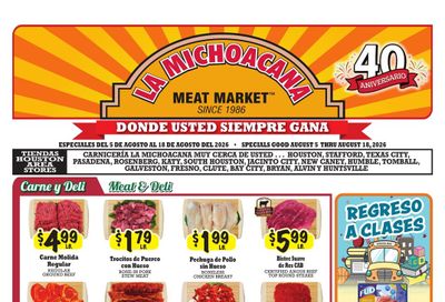 La Michoacana Meat Market (Sugar Land–Pearland Area, TX) Weekly Ad August 5 - 18, 2026