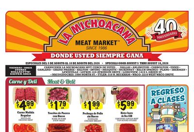 La Michoacana Meat Market (Plano–Carrollton Area, TX) Weekly Ad August 5 - 18, 2026