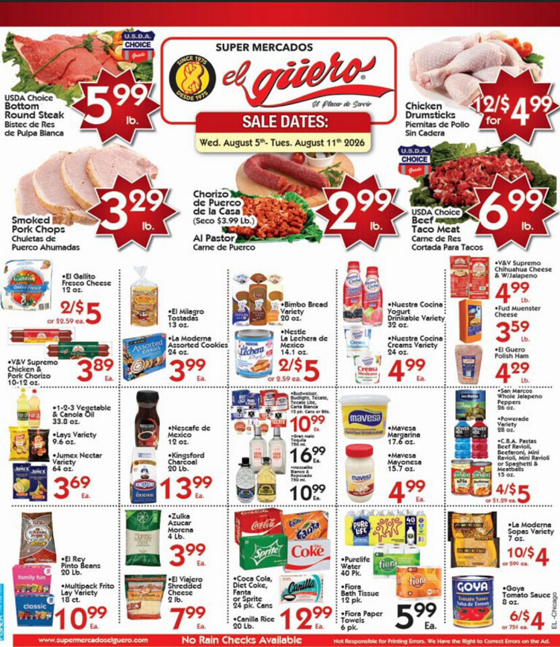 Super Mercados El Guero Weekly Ad August 5 - 11, 2026