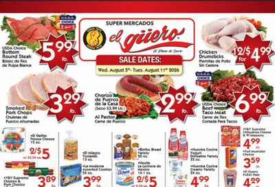 Super Mercados El Guero Weekly Ad August 5 - 11, 2026