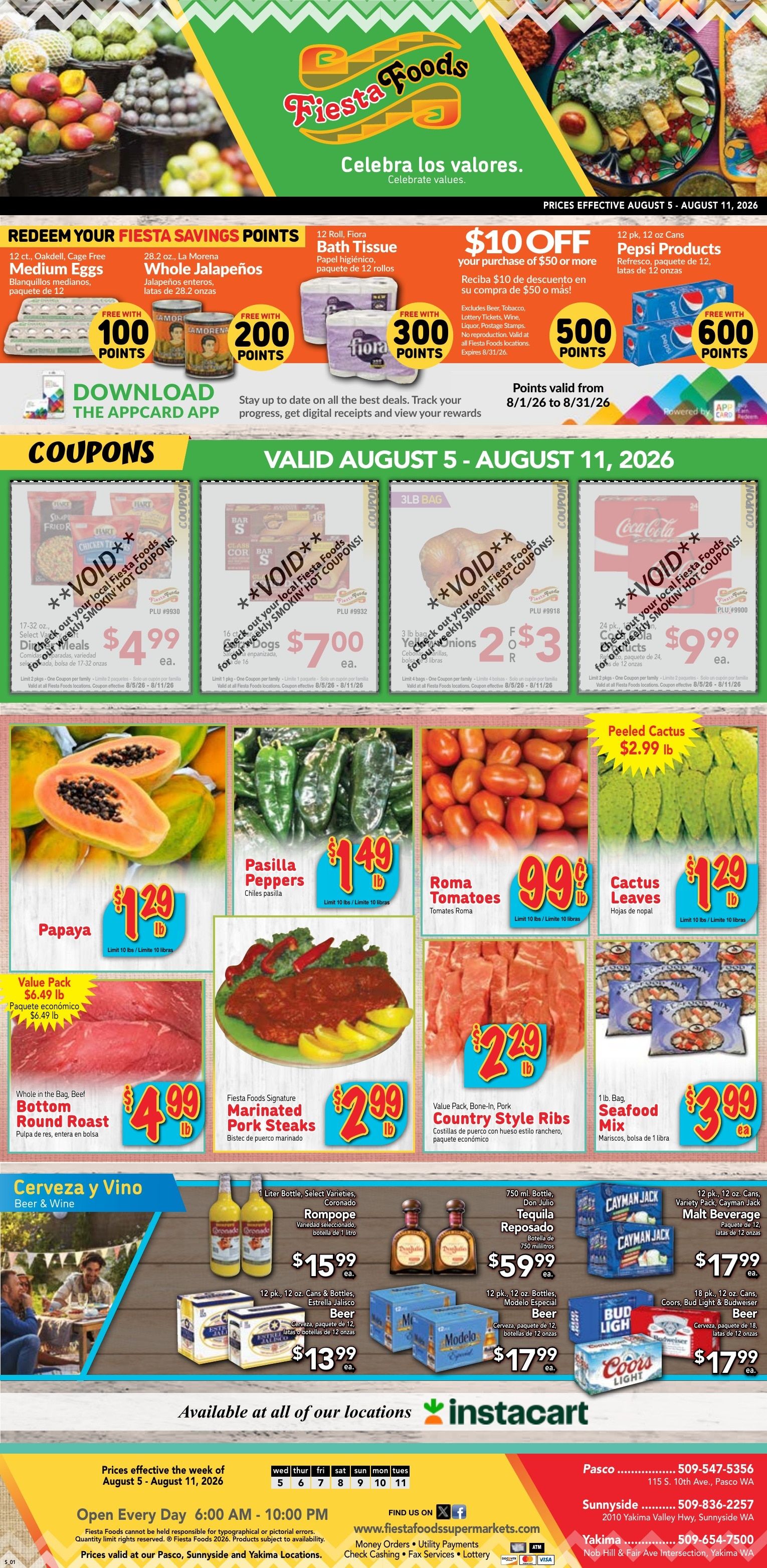 Fiesta Foods SuperMarkets Weekly Ad August 5 - 11, 2026