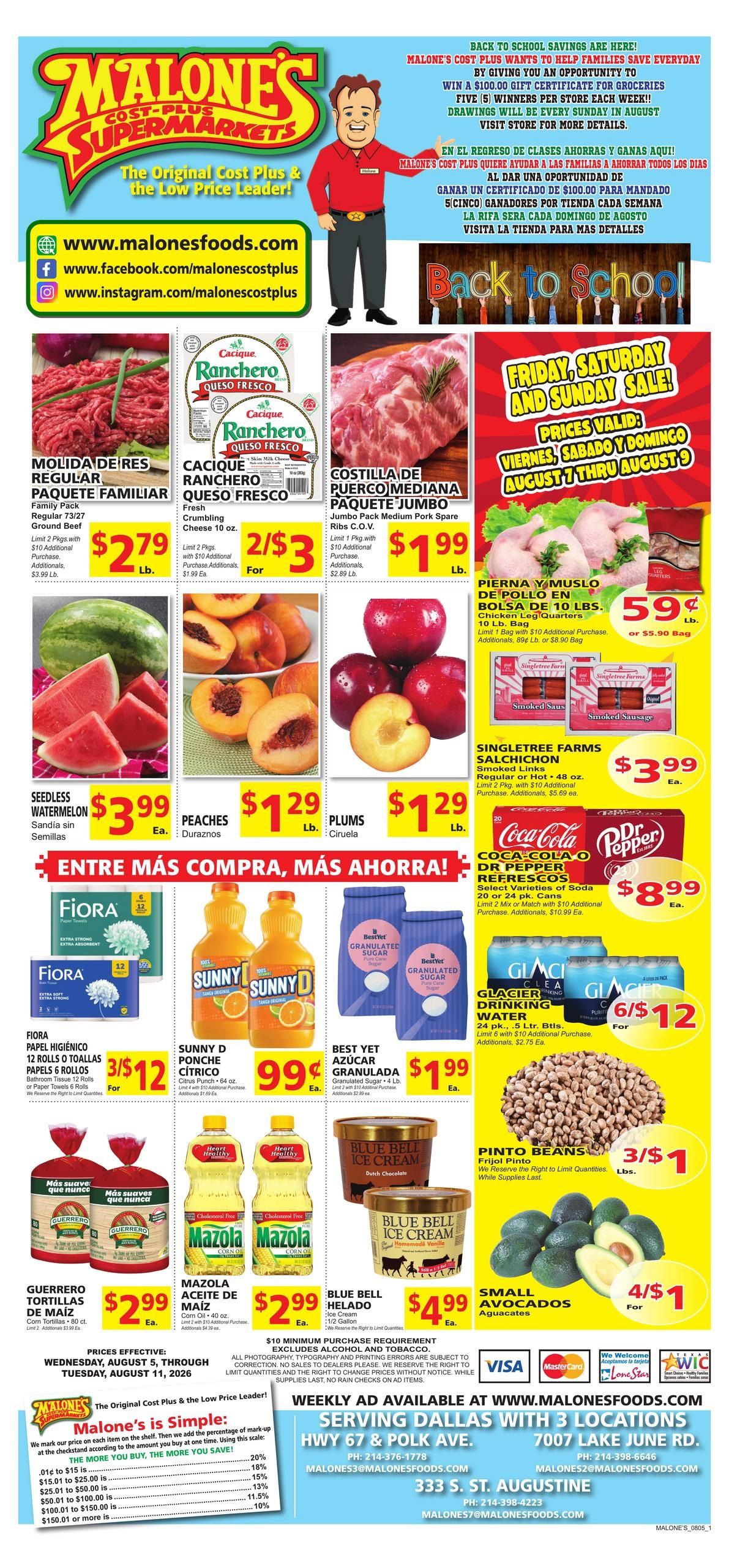 Malone's Cost Plus Weekly Ad August 5 - 11, 2026