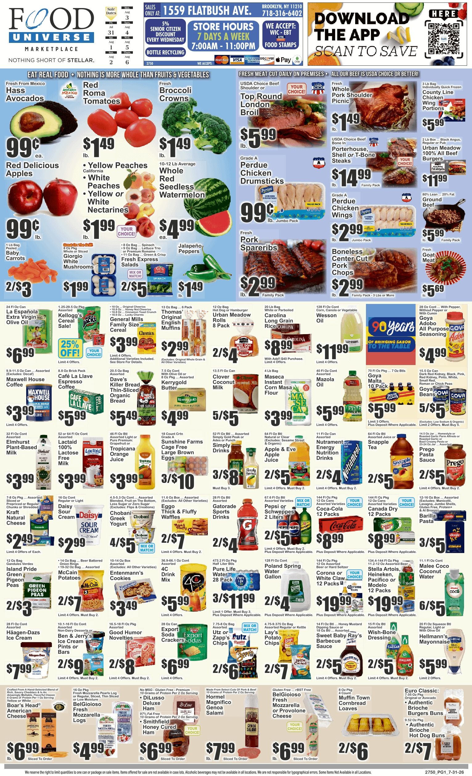 Food Universe (1559 Flatbush Avenue, Brooklyn, NY) Weekly Ad July 31 - August 6, 2026