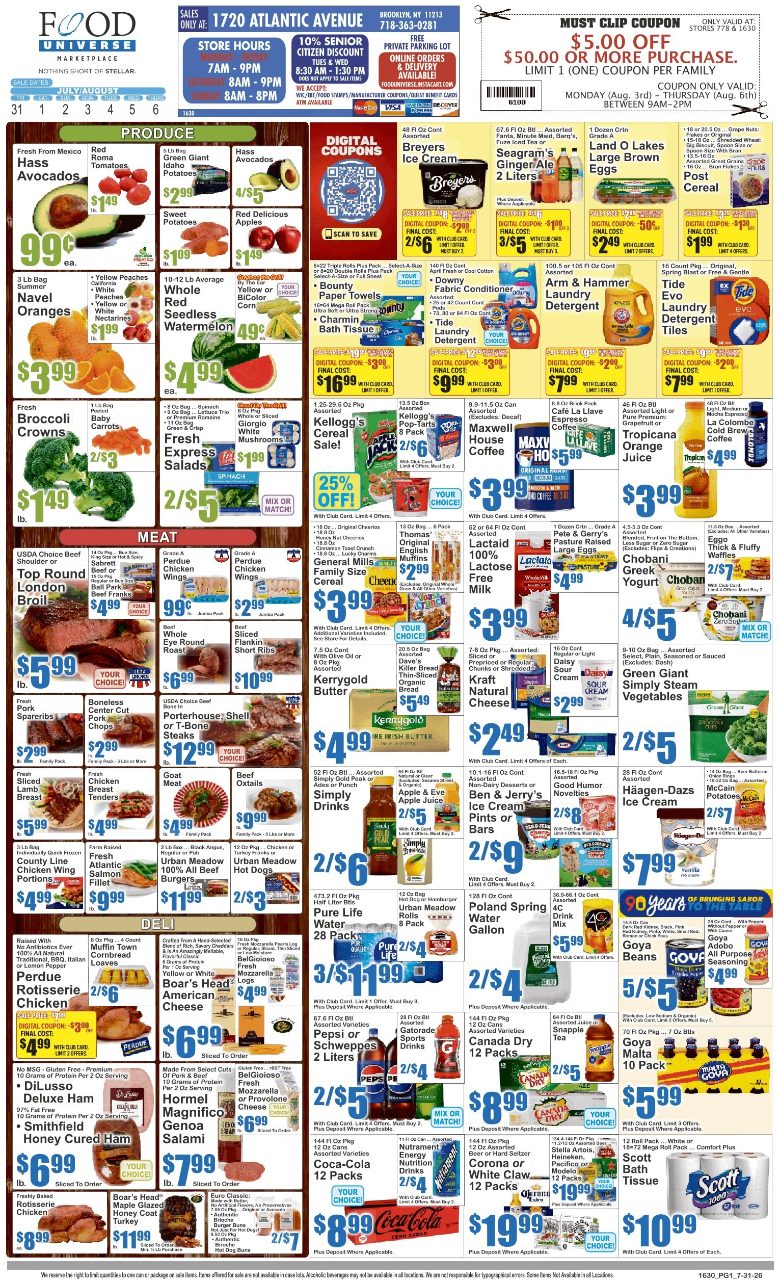 Food Universe (1720 Atlantic Ave., Brooklyn, NY) Weekly Ad July 31 - August 6, 2026