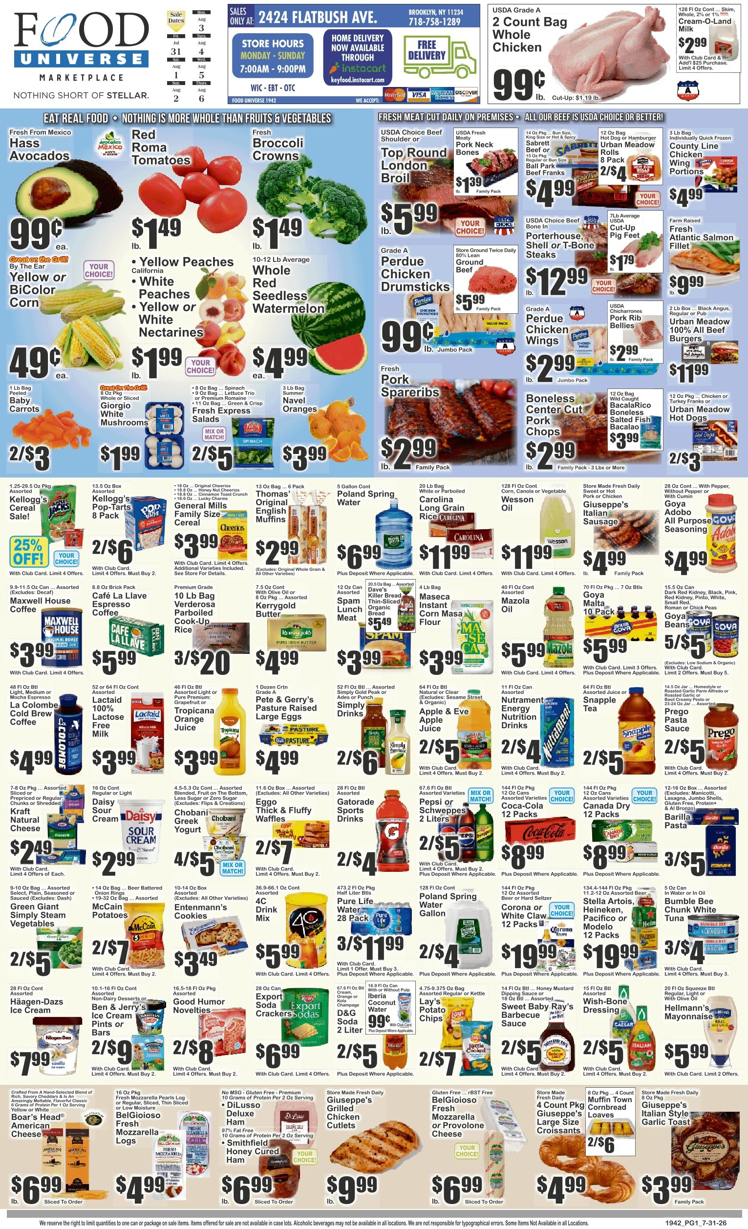 Food Universe (2424 Flatbush Ave., Brooklyn, NY) Weekly Ad July 31 - August 6, 2026