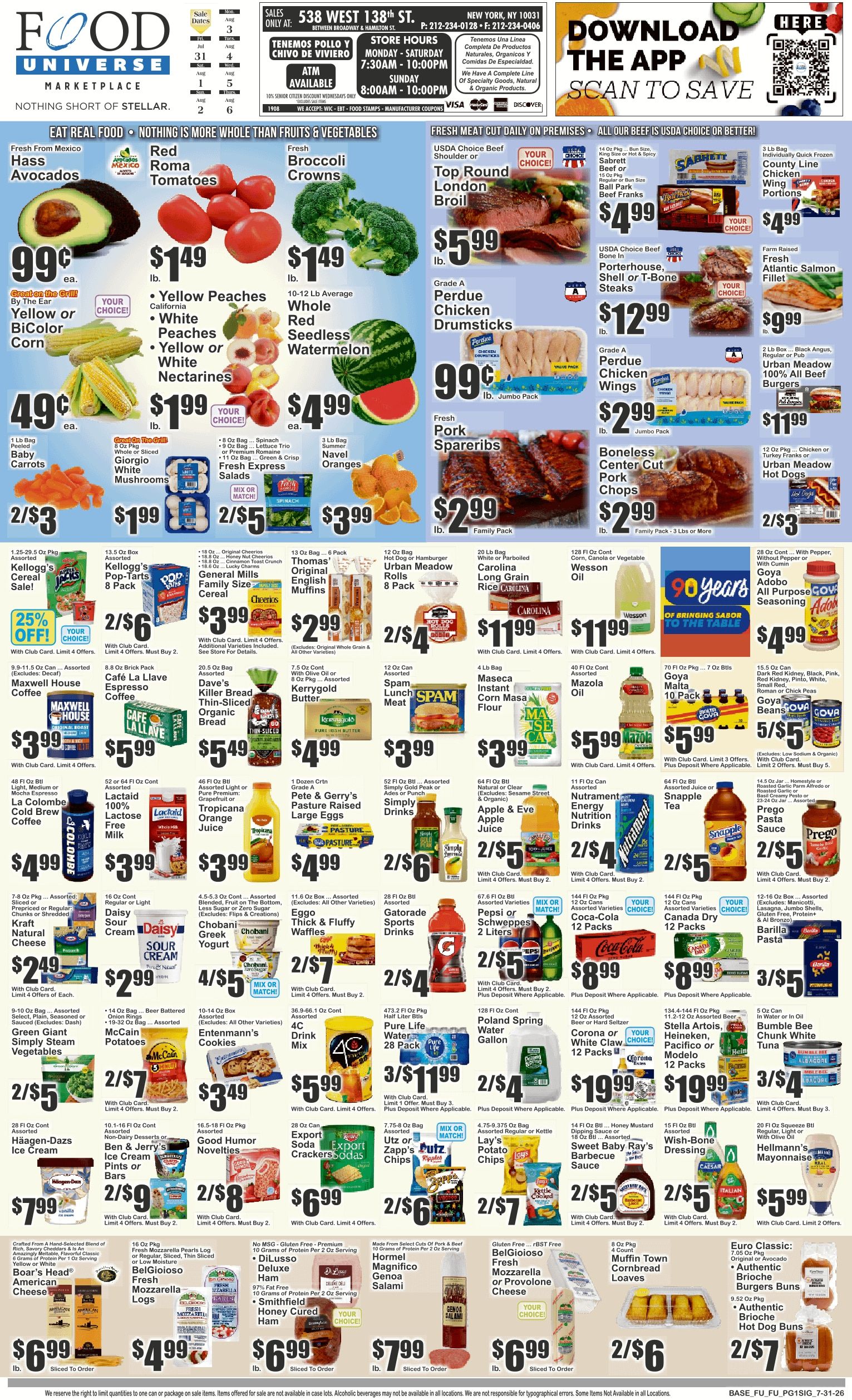 Food Universe (538 W. 138th St., New York, NY) Weekly Ad July 31 - August 6, 2026