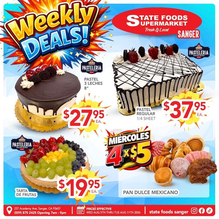 State Foods Supermarket (Sanger, CA) Weekly Ad August 5 - 11, 2026
