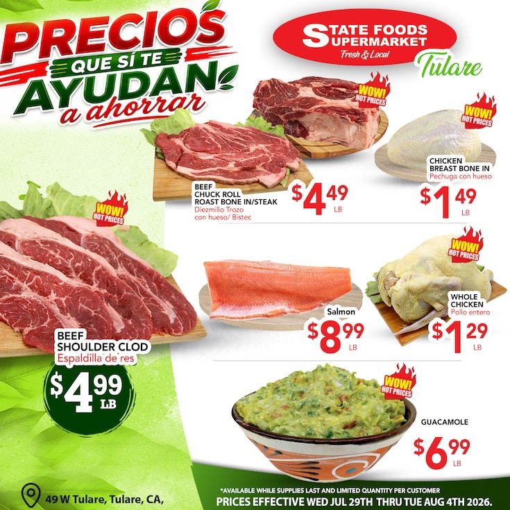 State Foods Supermarket (Tulare, CA) Weekly Ad August 5 - 11, 2026