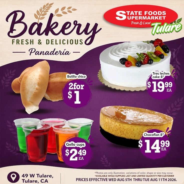 State Foods Supermarket (Tulare, CA) Weekly Ad August 5 - 11, 2026
