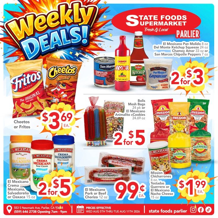 State Foods Supermarket (Parlier, CA) Weekly Ad August 5 - 11, 2026