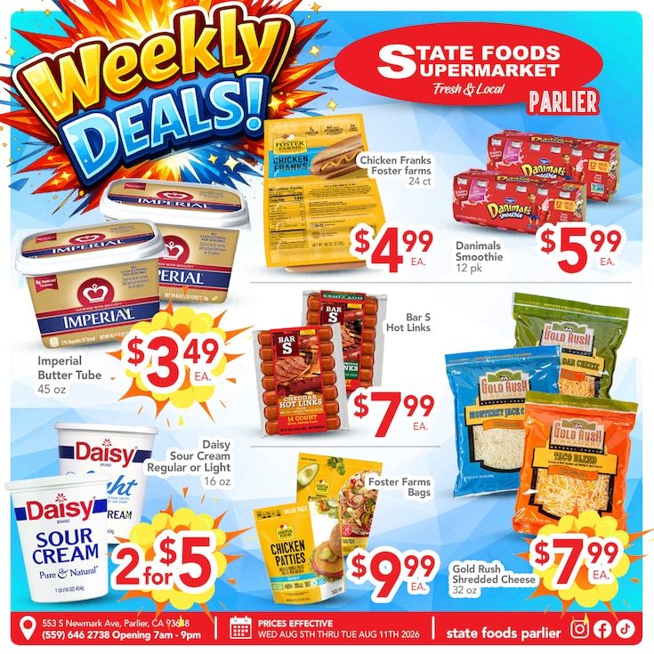 State Foods Supermarket (Parlier, CA) Weekly Ad August 5 - 11, 2026