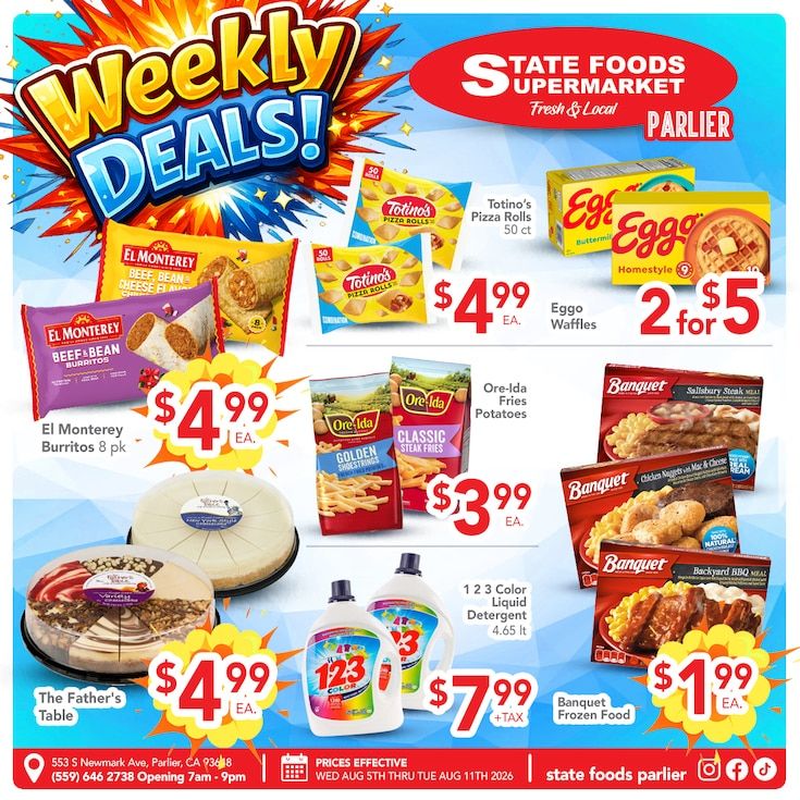 State Foods Supermarket (Parlier, CA) Weekly Ad August 5 - 11, 2026