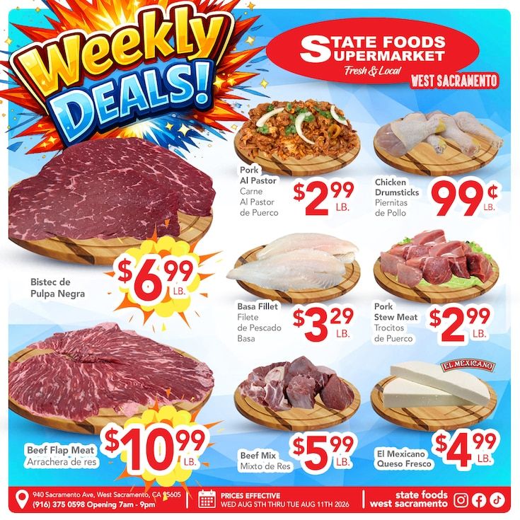 State Foods Supermarket (West Sacramento, CA) Weekly Ad August 5 - 11, 2026