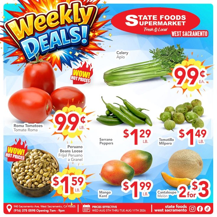 State Foods Supermarket (West Sacramento, CA) Weekly Ad August 5 - 11, 2026