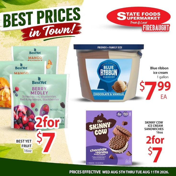 State Foods Supermarket (Firebaugh, CA) Weekly Ad August 5 - 11, 2026