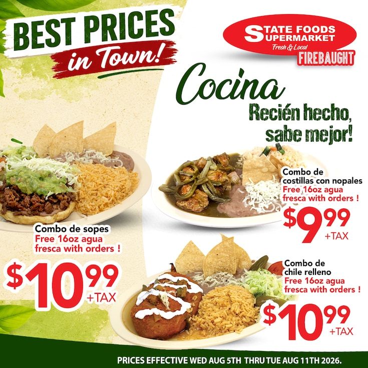 State Foods Supermarket (Firebaugh, CA) Weekly Ad August 5 - 11, 2026