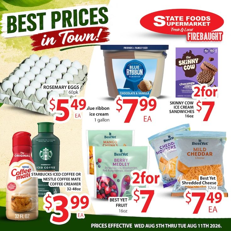 State Foods Supermarket (Firebaugh, CA) Weekly Ad August 5 - 11, 2026