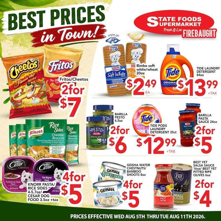 State Foods Supermarket (Firebaugh, CA) Weekly Ad August 5 - 11, 2026