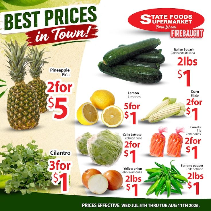 State Foods Supermarket (Firebaugh, CA) Weekly Ad August 5 - 11, 2026