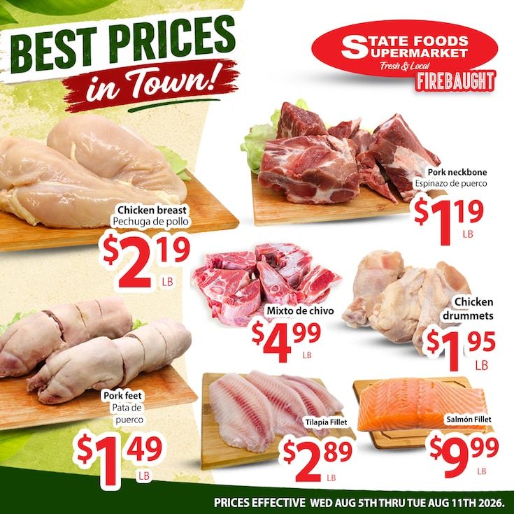 State Foods Supermarket (Firebaugh, CA) Weekly Ad August 5 - 11, 2026