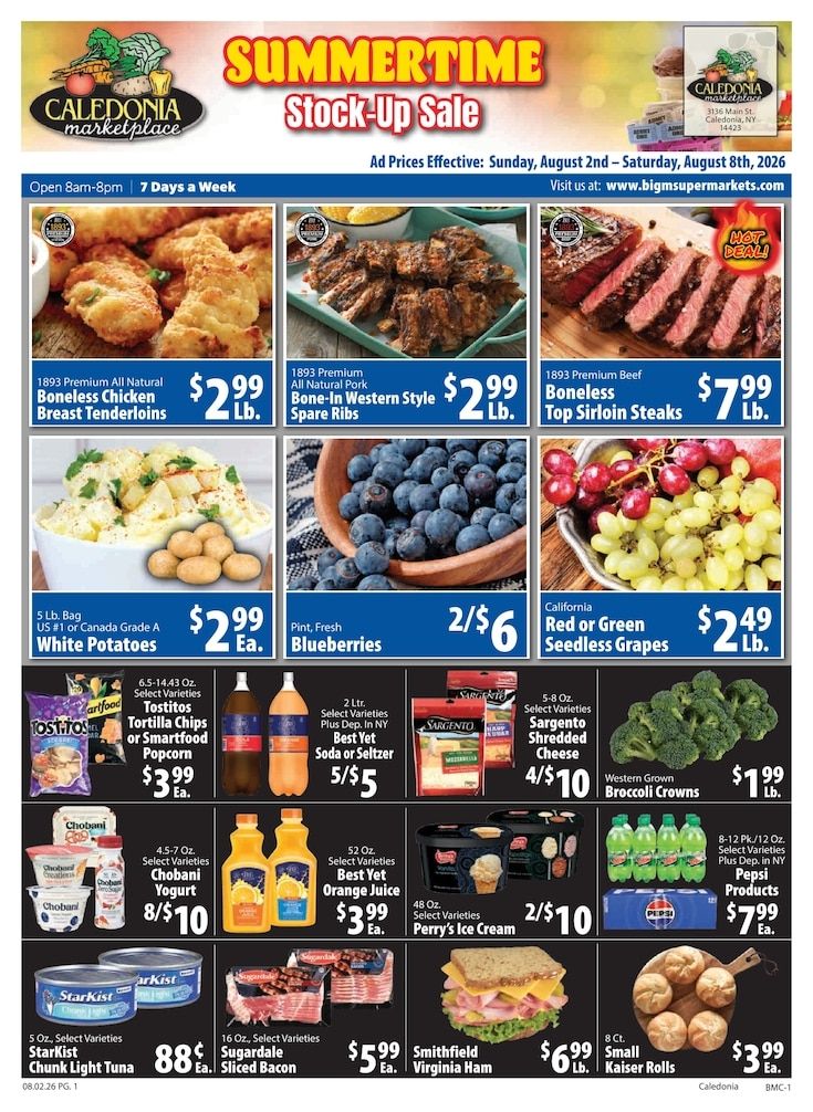 Big M Supermarkets (Caledonia, NY) Weekly Ad August 2 - 8, 2026