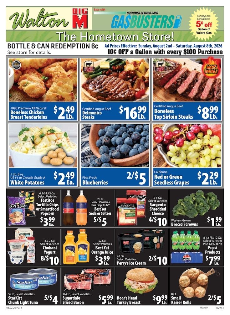 Big M Supermarkets (Walton, NY) Weekly Ad August 2 - 8, 2026
