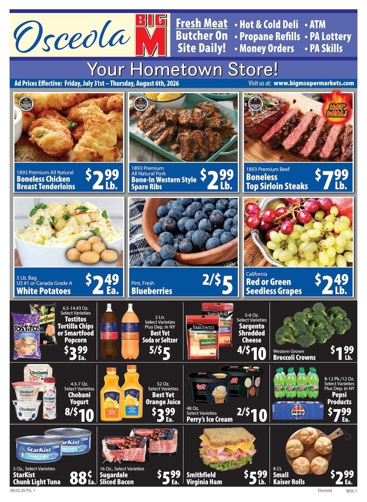 Big M Supermarkets (Osceola, PA) Weekly Ad August 2 - 8, 2026