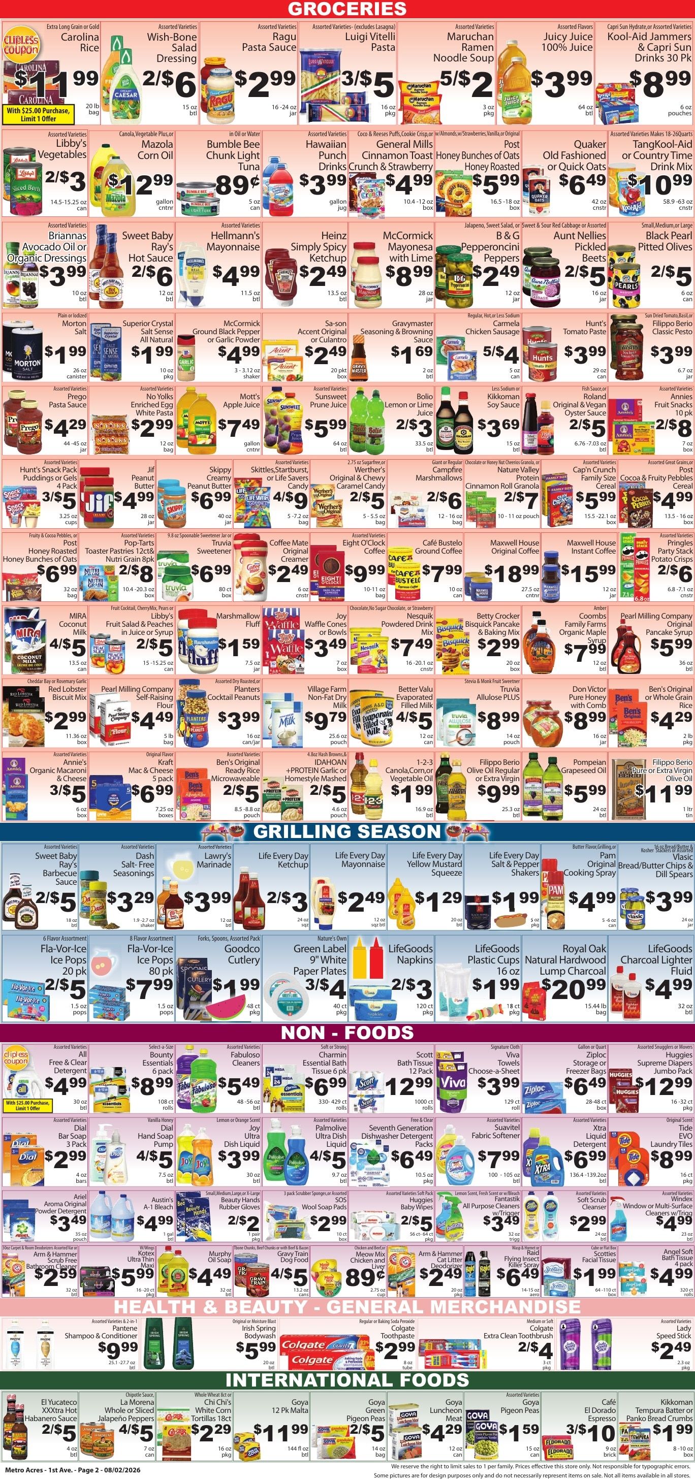 Metro Acres Market Weekly Ad August 2 - 8, 2026