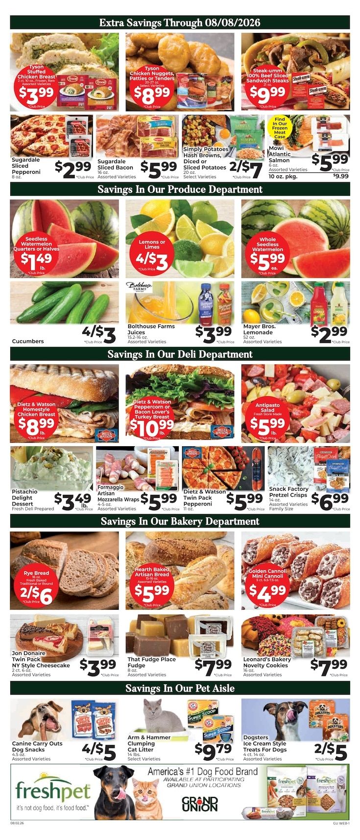 Grand Union (Rutland, VT) Weekly Ad August 2 - 8, 2026