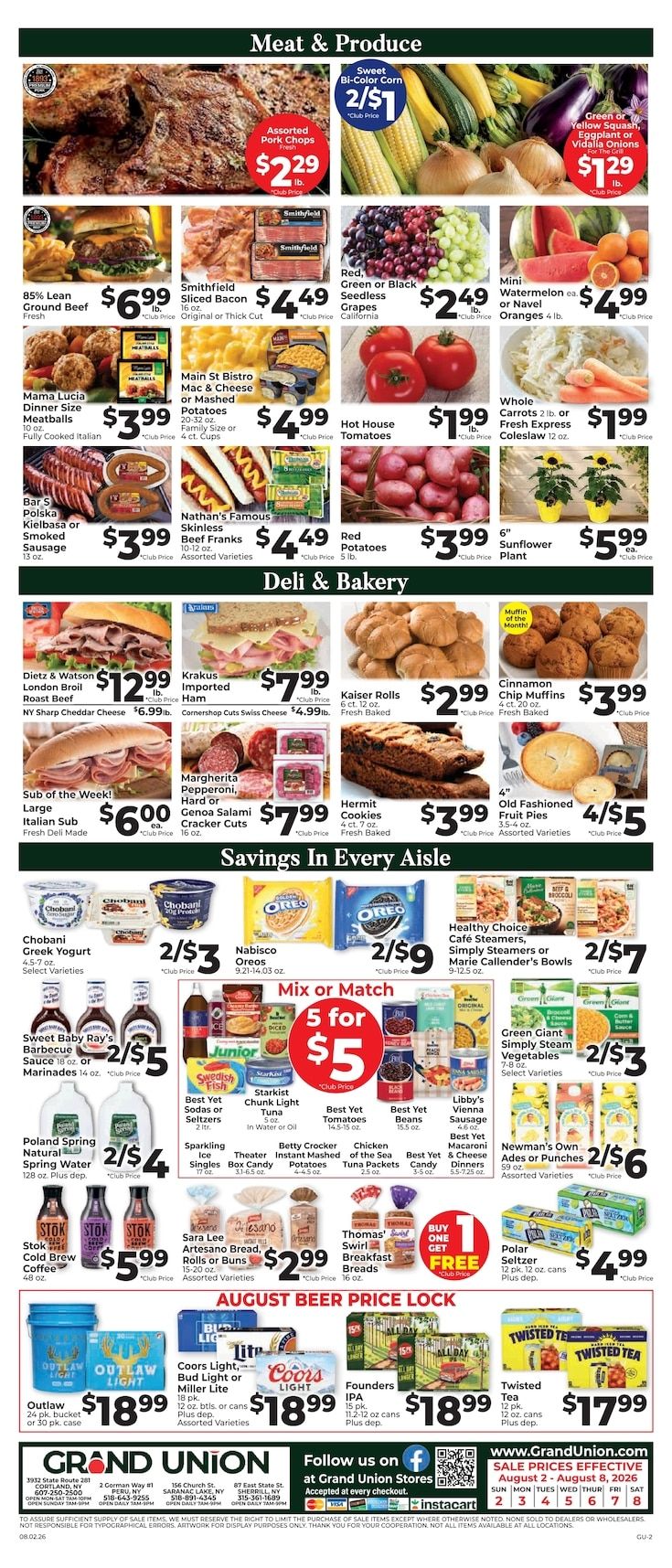 Grand Union (New York) Weekly Ad August 2 - 8, 2026