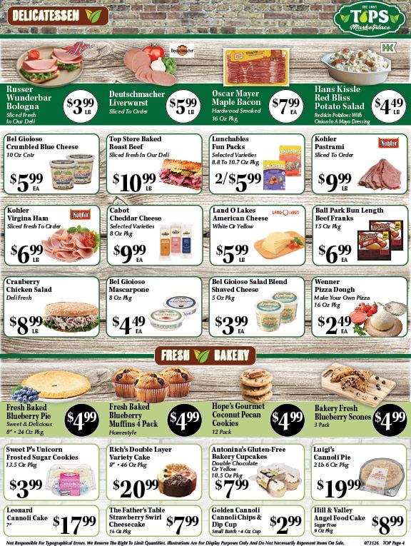 Tops Marketplace (Plantsville, CT) Weekly Ad July 31 - August 6, 2026