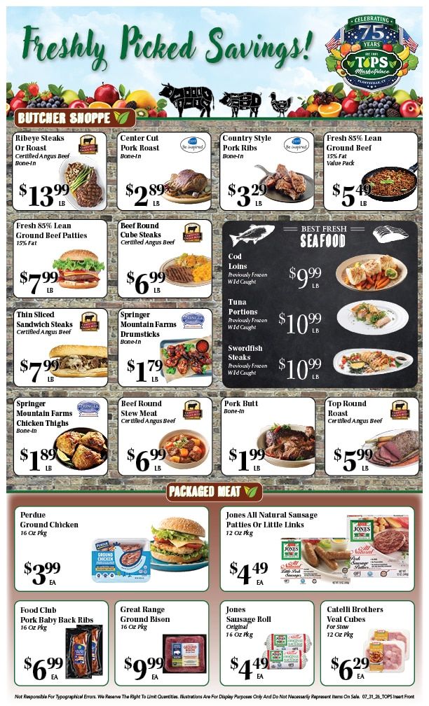 Tops Marketplace (Plantsville, CT) Weekly Ad July 31 - August 6, 2026