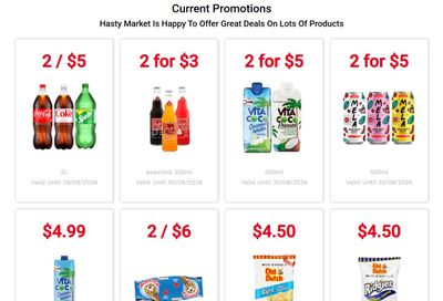 Hasty Market in-store Deals August 1 to 30