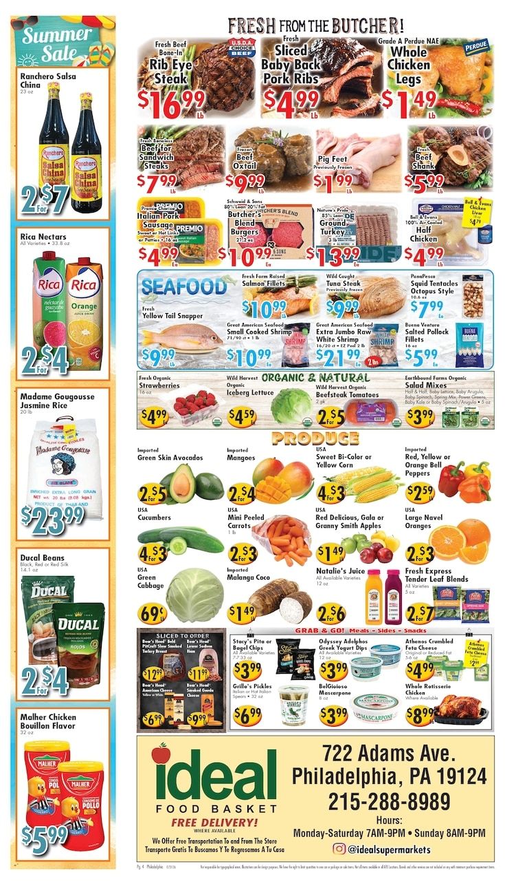 Ideal Food Basket (Philadelphia, PA) Weekly Ad July 31 - August 6, 2026