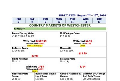 Country Markets of Westchester Weekly Ad August 7 - 13, 2026