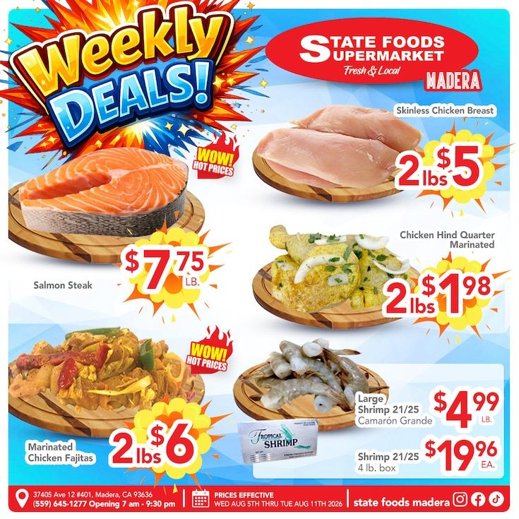 State Foods Supermarket (Madera, CA) Weekly Ad August 5 - 11, 2026