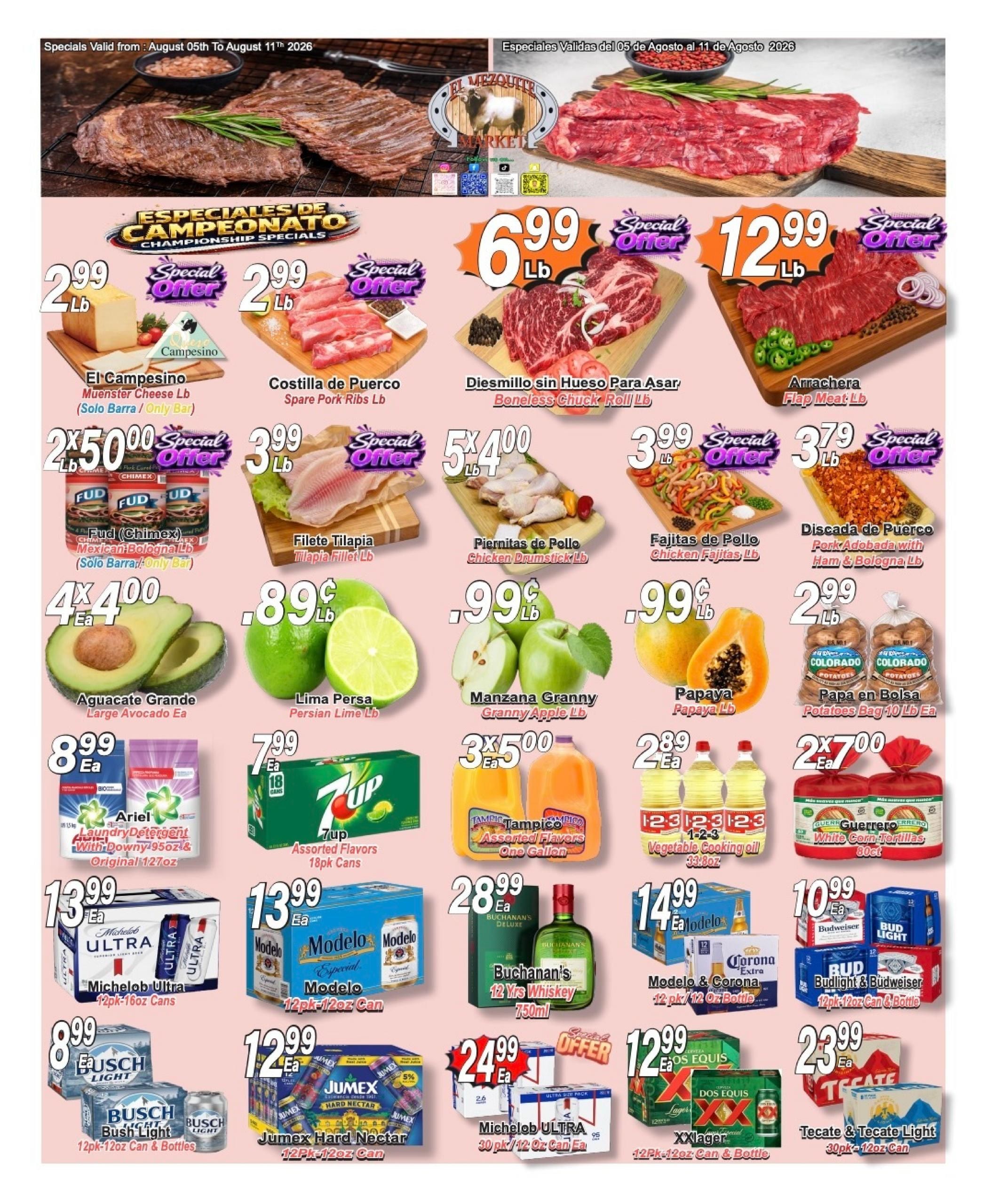 El Mezquite Market (Albuquerque–Rio Rancho Area, NM) Weekly Ad August 5 - 11, 2026