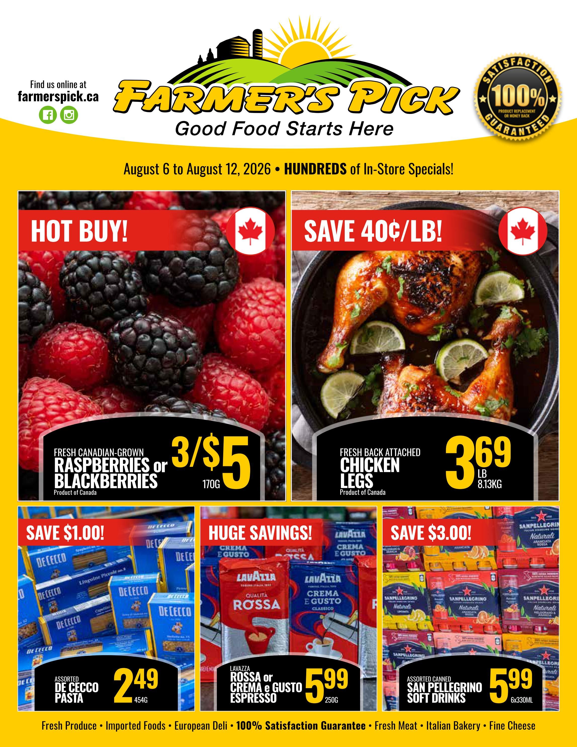 Farmer's Pick Flyer August 6 to 12