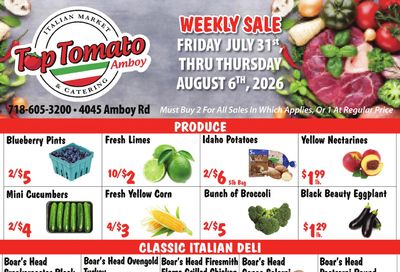 Top Tomato Amboy Weekly Ad July 31 - August 8, 2026