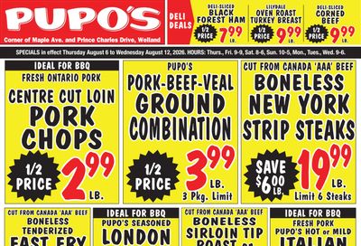 Pupo's Food Market Flyer August 6 to 12