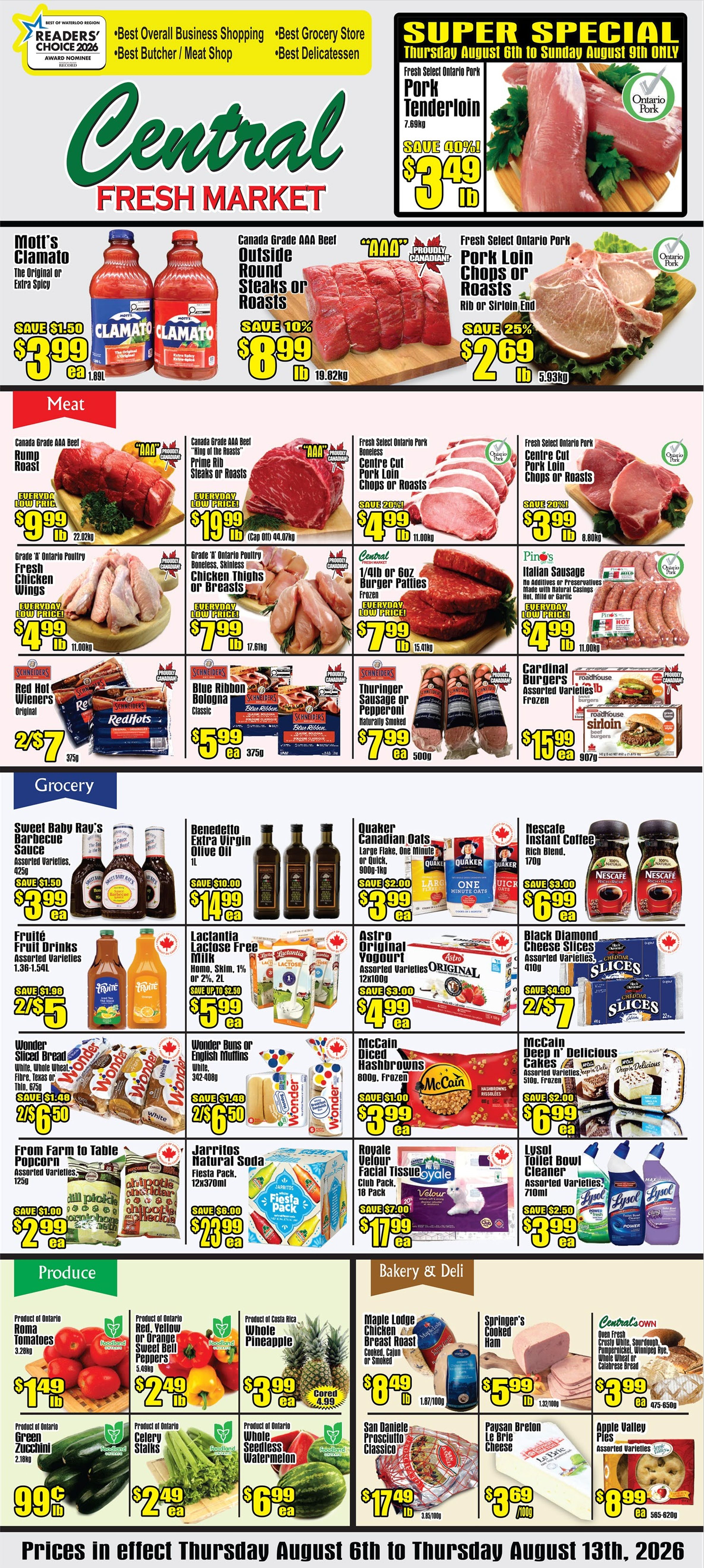 Central Fresh Market Flyer August 6 to 13
