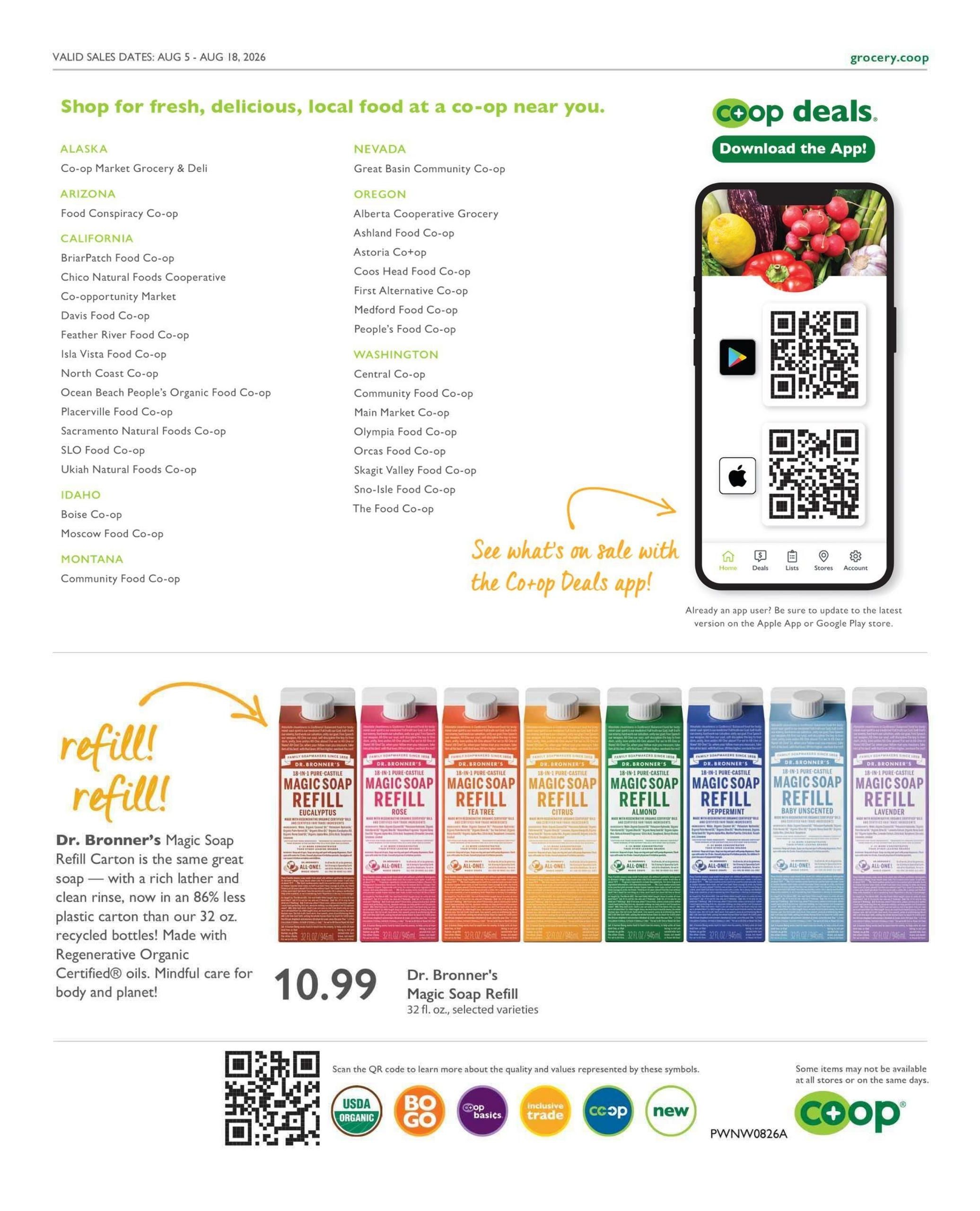 Co-opportunity Natural Foods (Inglewood–Gardena Area, CA) Weekly Ad August 5 - 18, 2026