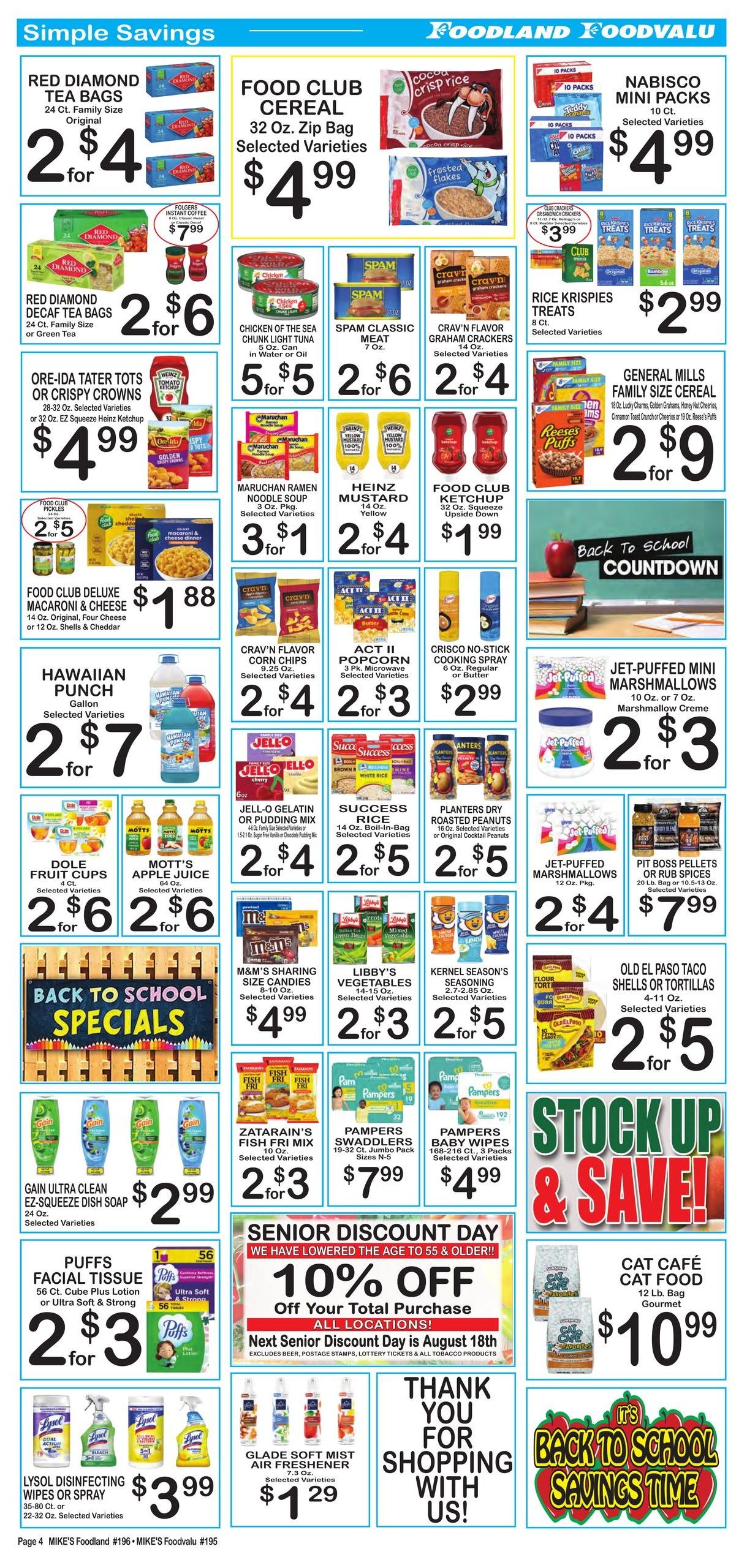 Mike's Foodland Weekly Ad August 5 - 11, 2026