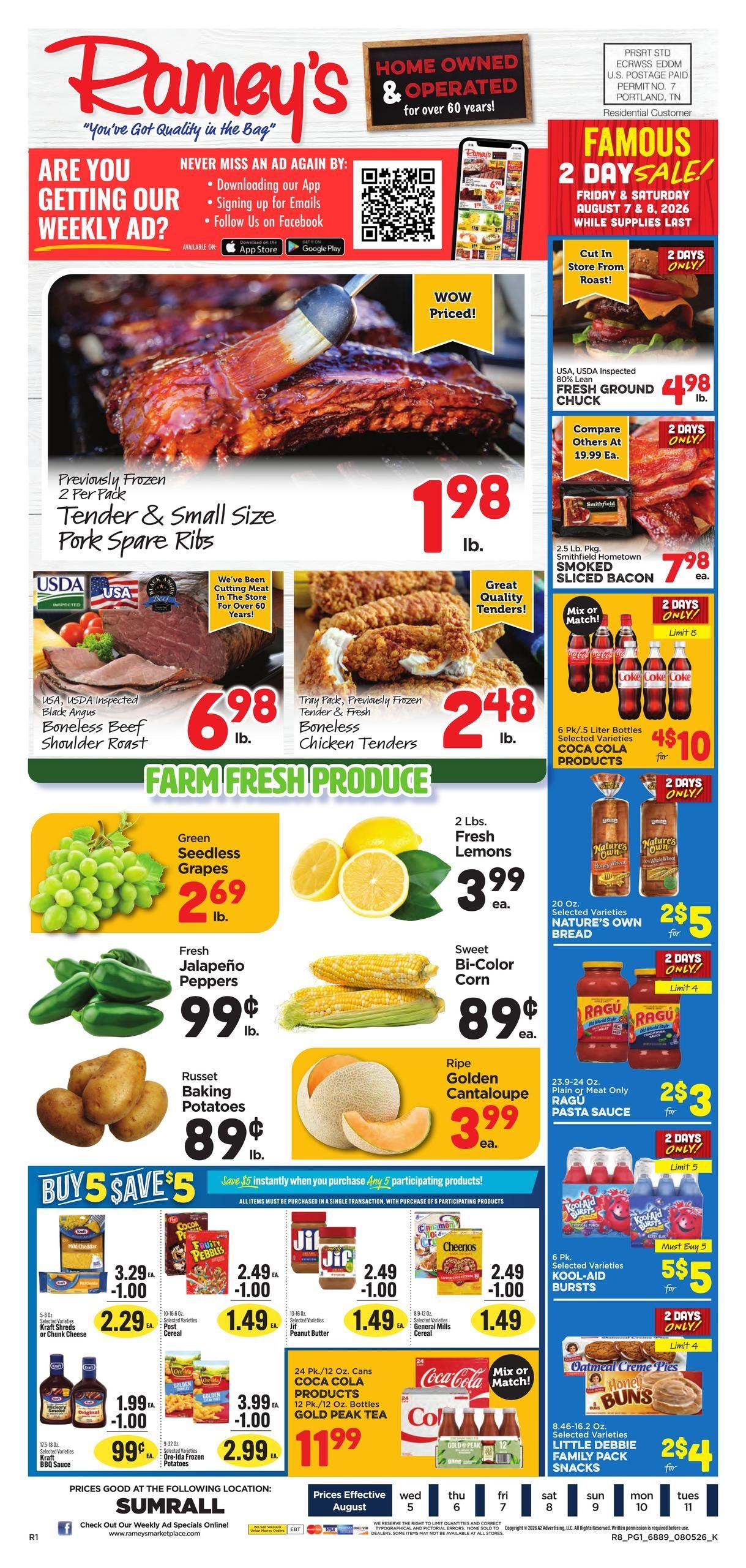 Ramey's (Hattiesburg Area, MS) Weekly Ad August 5 - 11, 2026