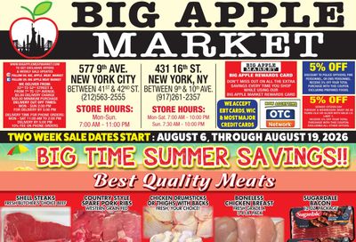 Big Apple Meat Market Weekly Ad August 6 - 19, 2026