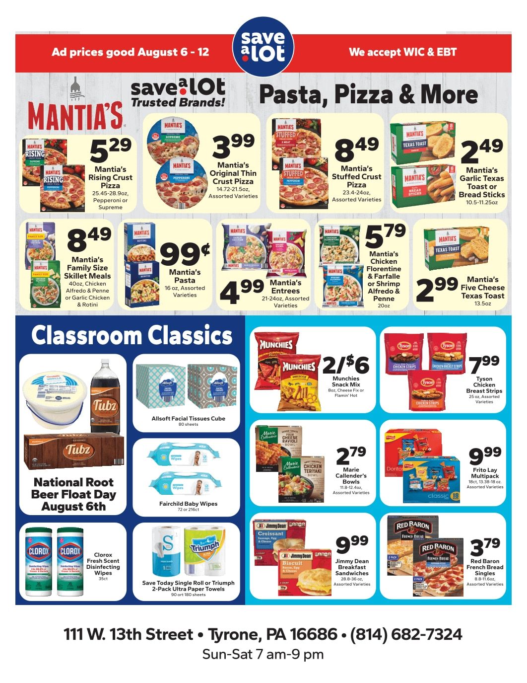 Save a Lot Food Stores (Tyrone, PA) Weekly Ad August 6 - 12, 2026